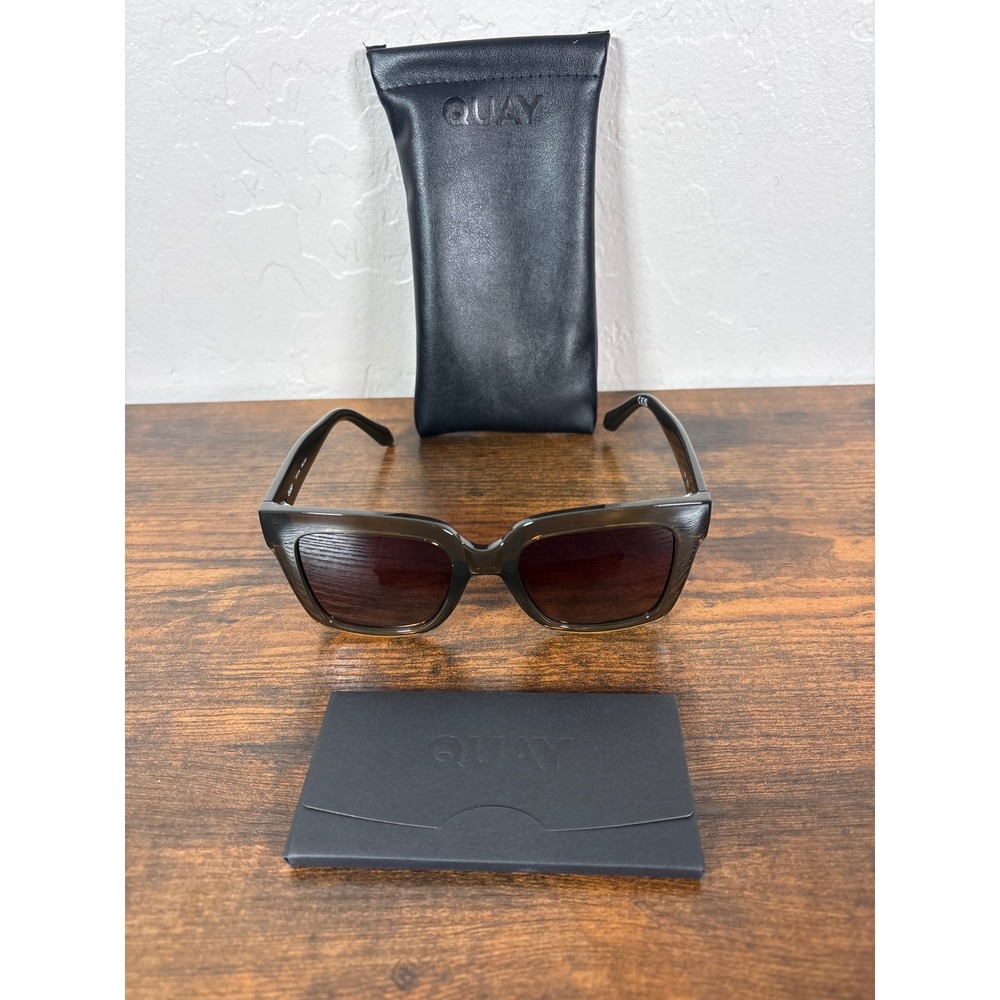 Quay ICY Sunglasses Green Brown Square Frame‎ NO-NS-2572-GRN/BRN 52-21-145